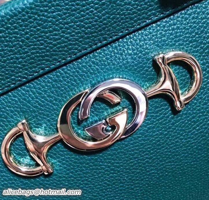 Sumptuous Gucci Zumi Grainy Leather Medium Top Handle Bag 564714 Green 2019