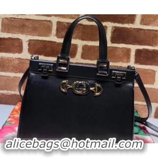 Purchase Gucci Zumi Smooth Leather Small Top Handle Bag 569712 Black 2019