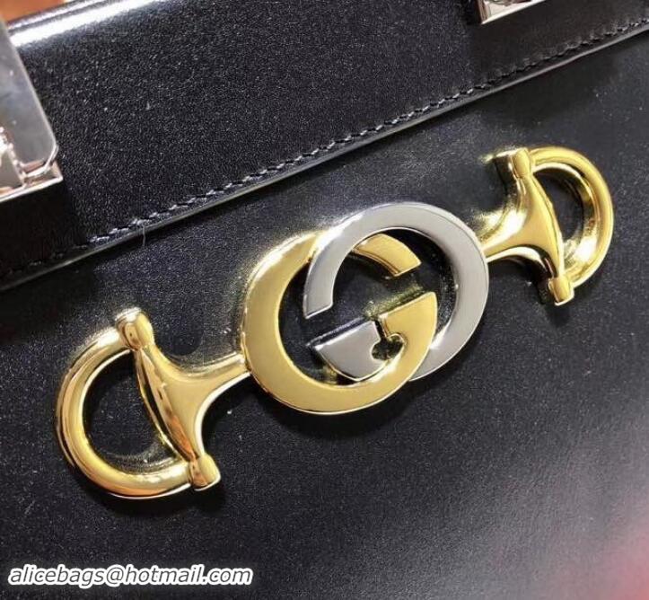 Purchase Gucci Zumi Smooth Leather Small Top Handle Bag 569712 Black 2019