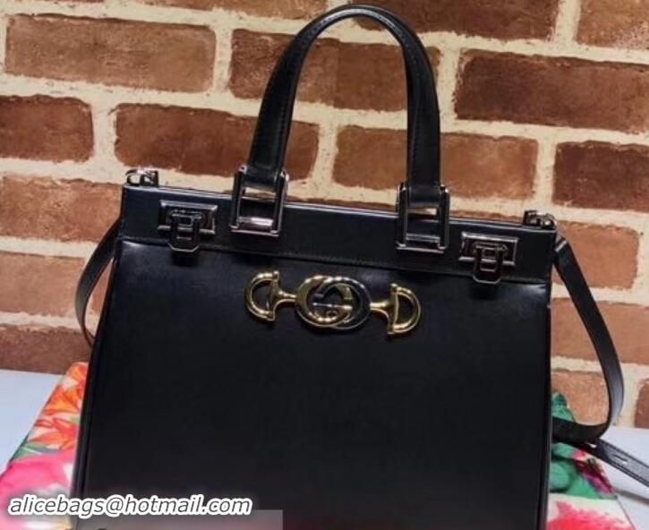 Purchase Gucci Zumi Smooth Leather Small Top Handle Bag 569712 Black 2019