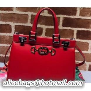 Shop Duplicate Gucci Zumi Smooth Leather Small Top Handle Bag 569712 Red 2019