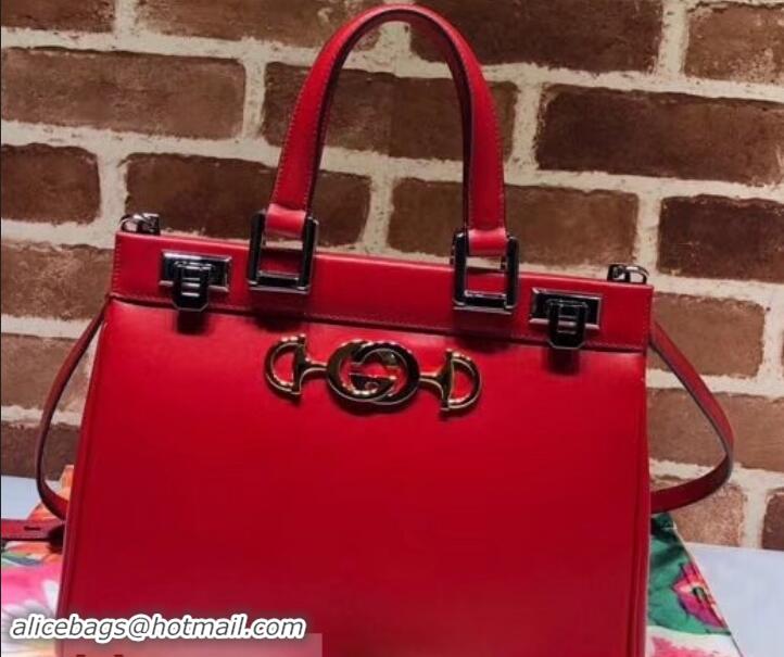 Shop Duplicate Gucci Zumi Smooth Leather Small Top Handle Bag 569712 Red 2019