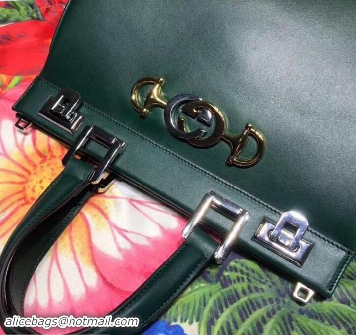 Good Looking Gucci Zumi Smooth Leather Small Top Handle Bag 569712 Green 2019