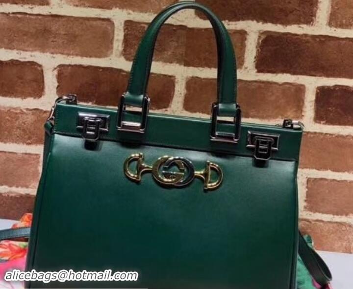 Good Looking Gucci Zumi Smooth Leather Small Top Handle Bag 569712 Green 2019