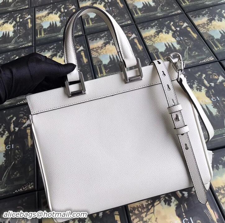 Top Design Gucci Zumi Grainy Leather Small Top Handle Bag 569712 White 2019