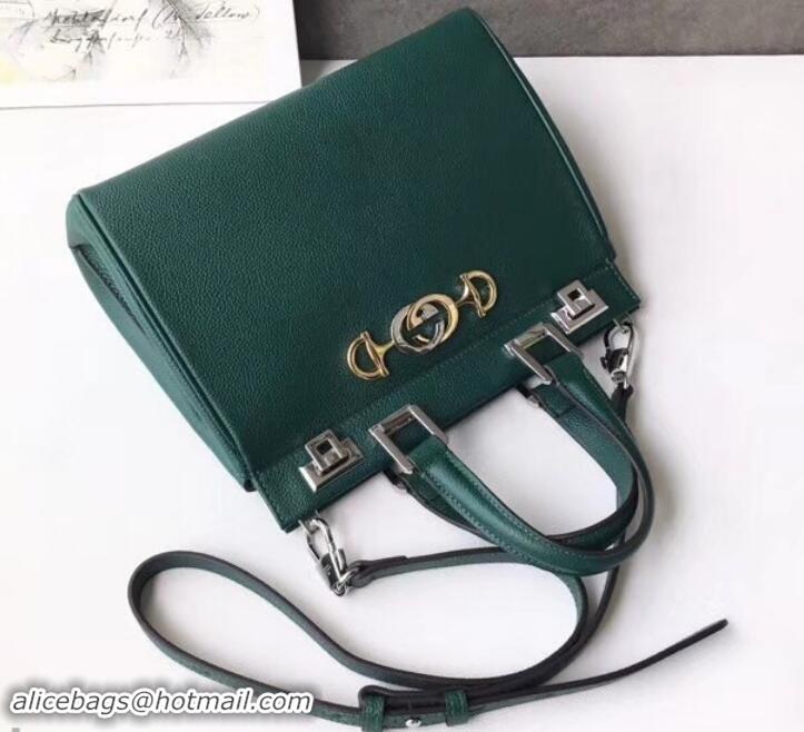 Classic Hot Gucci Zumi Grainy Leather Small Top Handle Bag 569712 Green 2019