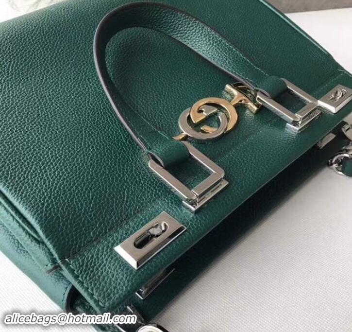 Classic Hot Gucci Zumi Grainy Leather Small Top Handle Bag 569712 Green 2019