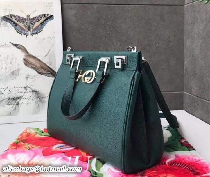 Classic Hot Gucci Zumi Grainy Leather Small Top Handle Bag 569712 Green 2019