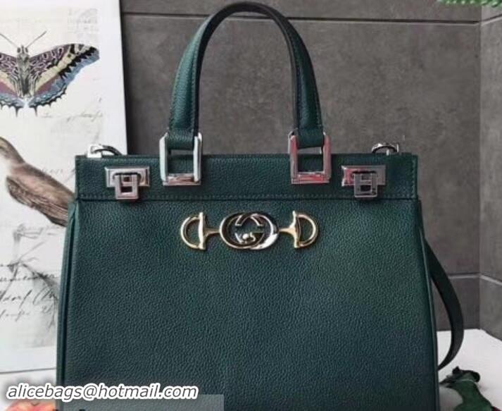 Classic Hot Gucci Zumi Grainy Leather Small Top Handle Bag 569712 Green 2019