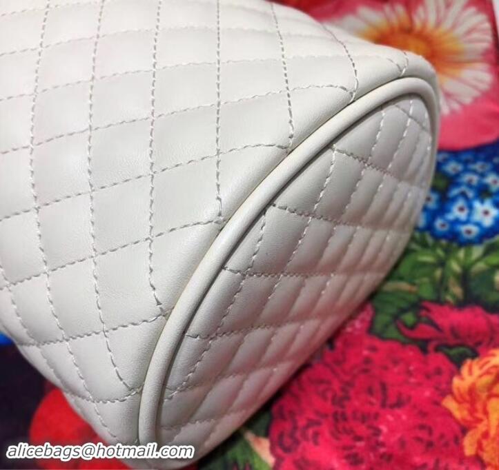 Good Quality Gucci Interlocking G Horsebit Quilted Leather Belt Bag 572298 White 2019 