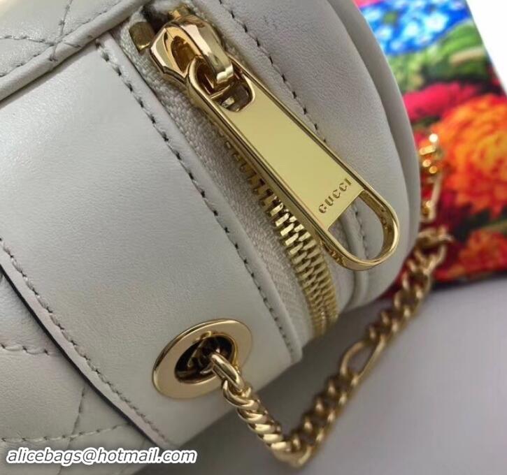 Good Quality Gucci Interlocking G Horsebit Quilted Leather Belt Bag 572298 White 2019 