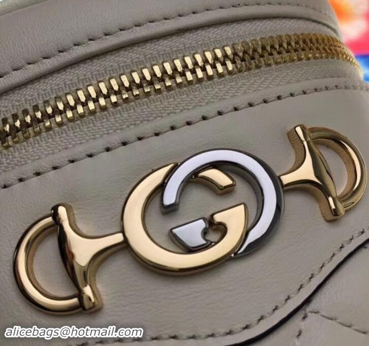 Good Quality Gucci Interlocking G Horsebit Quilted Leather Belt Bag 572298 White 2019 