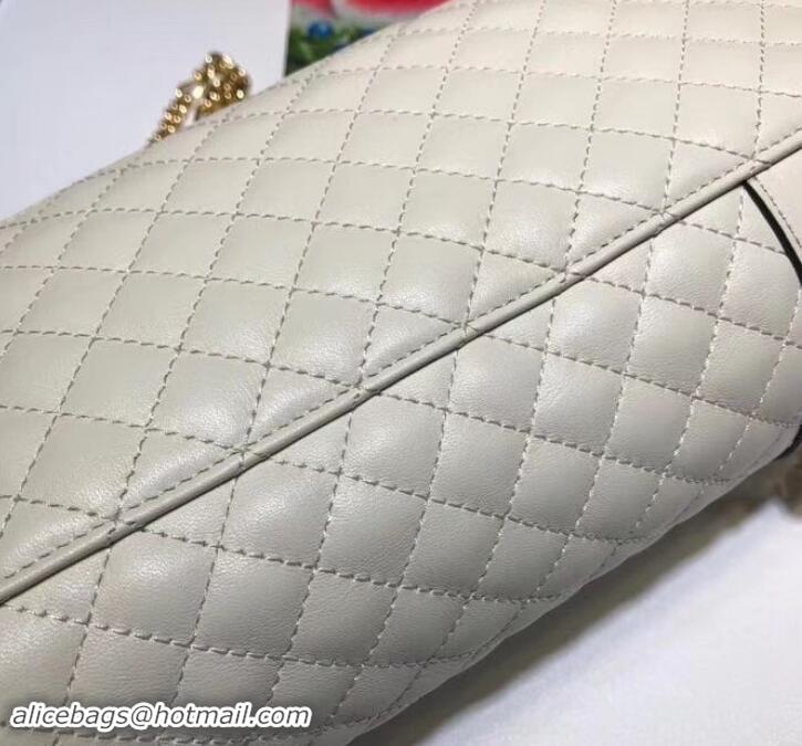 Good Quality Gucci Interlocking G Horsebit Quilted Leather Belt Bag 572298 White 2019 