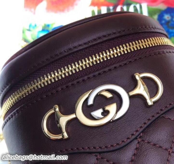 Top Quality Gucci Interlocking G Horsebit Quilted Leather Belt Bag 572298 Burgundy 2019 