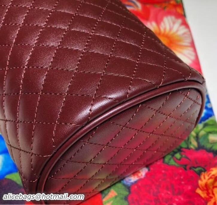 Top Quality Gucci Interlocking G Horsebit Quilted Leather Belt Bag 572298 Burgundy 2019 