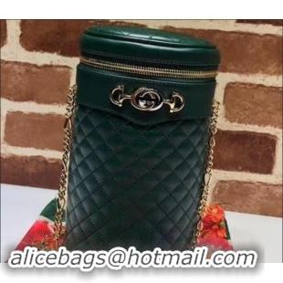 Top Quality Gucci Interlocking G Horsebit Quilted Leather Belt Bag 572298 Green 2019 