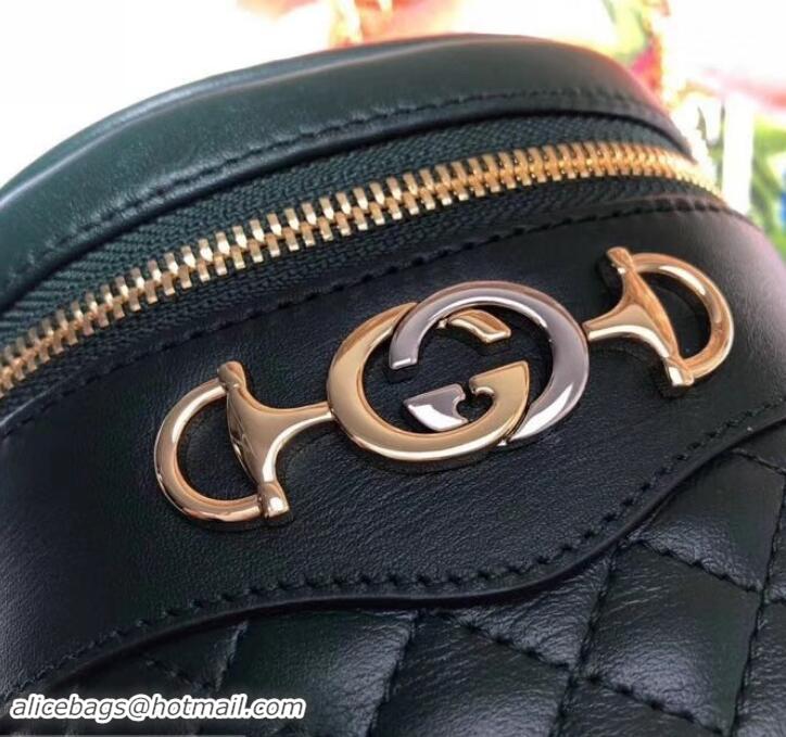 Top Quality Gucci Interlocking G Horsebit Quilted Leather Belt Bag 572298 Green 2019 