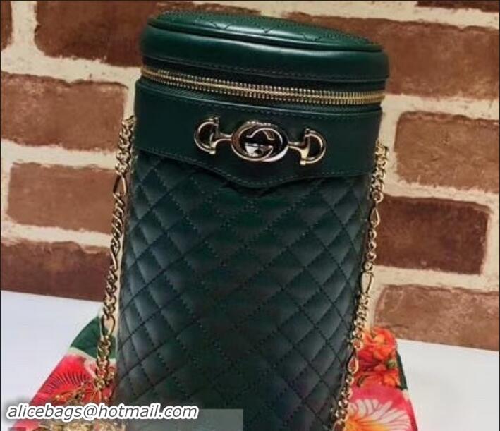 Top Quality Gucci Interlocking G Horsebit Quilted Leather Belt Bag 572298 Green 2019 