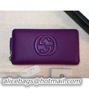 Good Product GUCCI SOHO WALLET 308004 IN GRAINED LEATHER purple