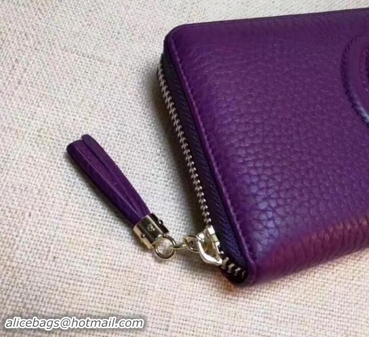 Good Product GUCCI SOHO WALLET 308004 IN GRAINED LEATHER purple