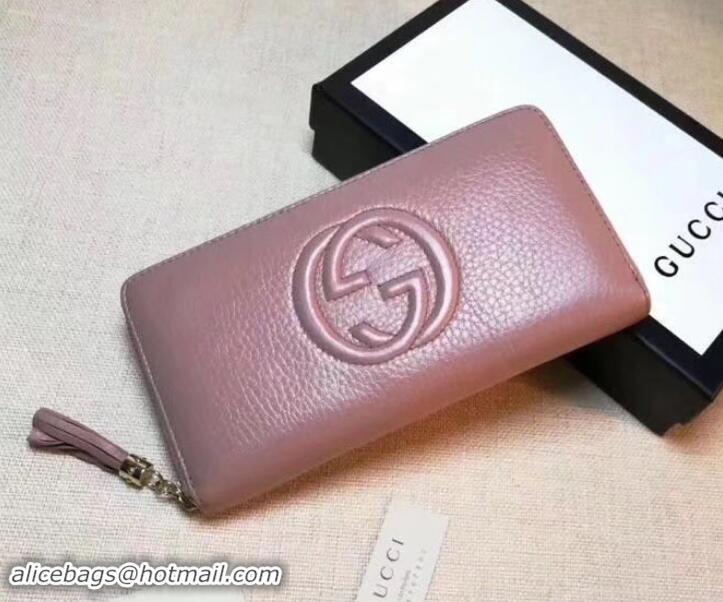 Affordable Price GUCCI SOHO WALLET 308004 IN GRAINED LEATHER pink