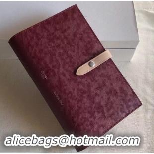 Grade Design Celine Bicolour Large Strap Multifunction Wallet 608011 Burgundy/Beige