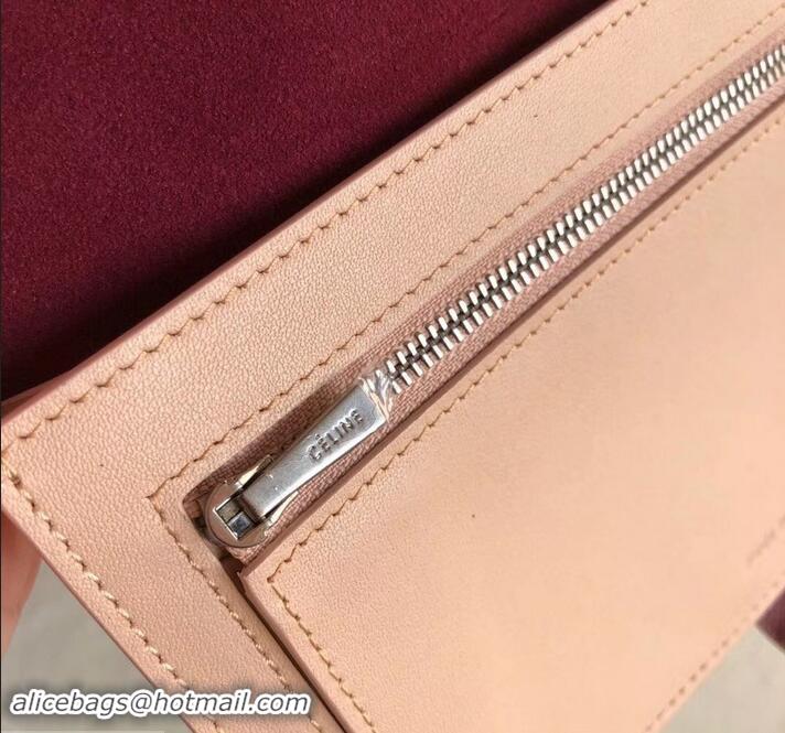 Grade Design Celine Bicolour Large Strap Multifunction Wallet 608011 Burgundy/Beige