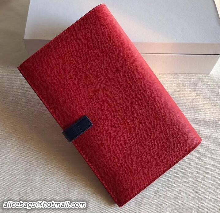 Classic Practica Celine Bicolour Large Strap Multifunction Wallet 608011 Red/Navy Blue