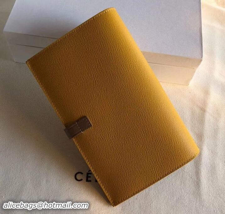 Low Price Celine Bicolour Large Strap Multifunction Wallet 608011 Yellow/Brown