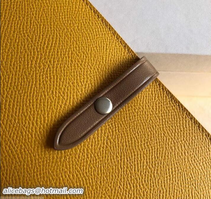 Low Price Celine Bicolour Large Strap Multifunction Wallet 608011 Yellow/Brown