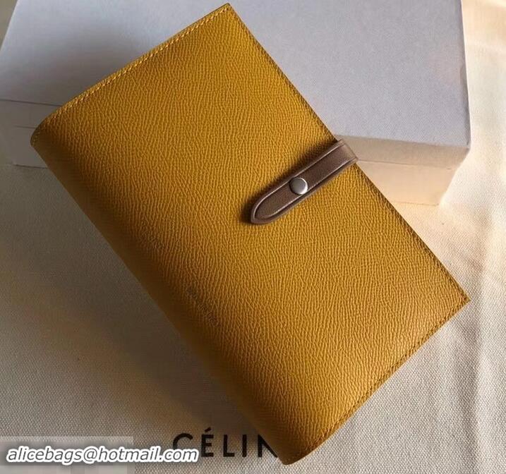 Low Price Celine Bicolour Large Strap Multifunction Wallet 608011 Yellow/Brown