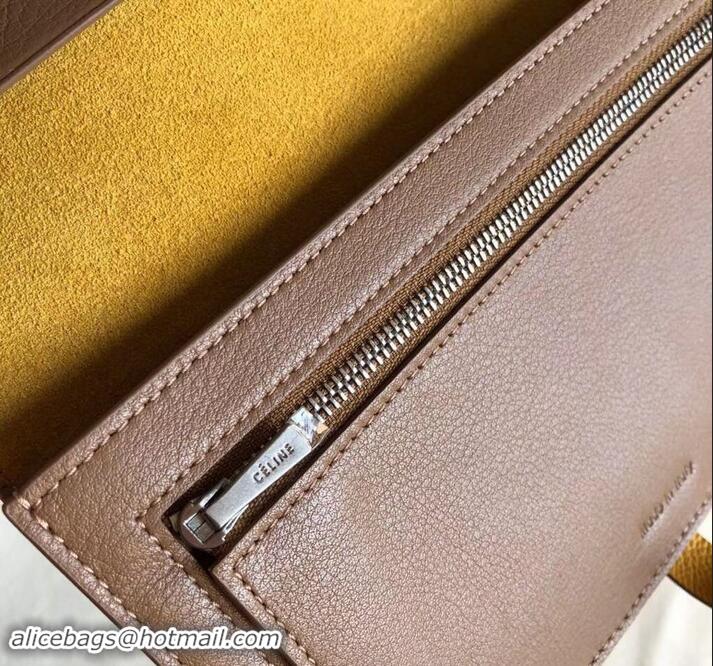 Low Price Celine Bicolour Large Strap Multifunction Wallet 608011 Yellow/Brown