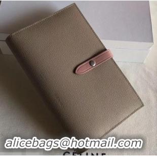 Design Promotion Celine Bicolour Large Strap Multifunction Wallet 608011 Camel/Pink