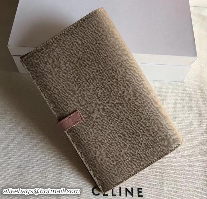 Design Promotion Celine Bicolour Large Strap Multifunction Wallet 608011 Camel/Pink