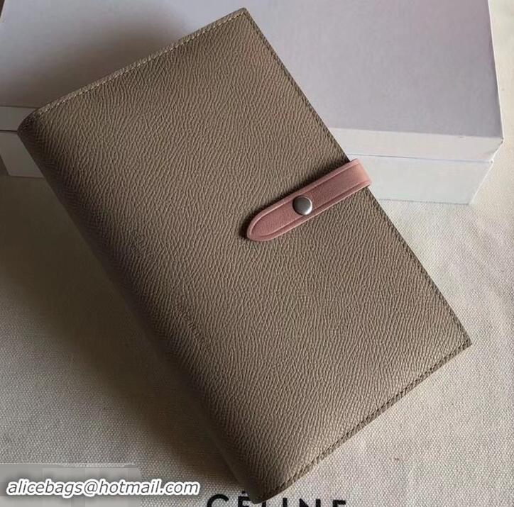 Design Promotion Celine Bicolour Large Strap Multifunction Wallet 608011 Camel/Pink