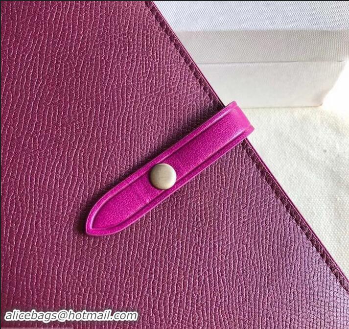 Perfect Celine Bicolour Large Strap Multifunction Wallet 608011 Burgundy/Fuchsia