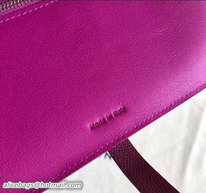 Perfect Celine Bicolour Large Strap Multifunction Wallet 608011 Burgundy/Fuchsia