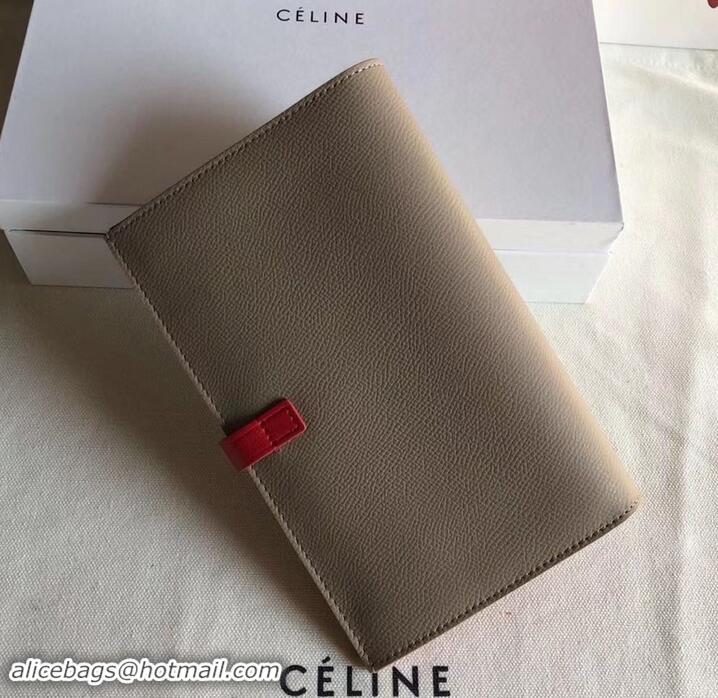 Best Price Celine Bicolour Large Strap Multifunction Wallet 608011 Camel/Red