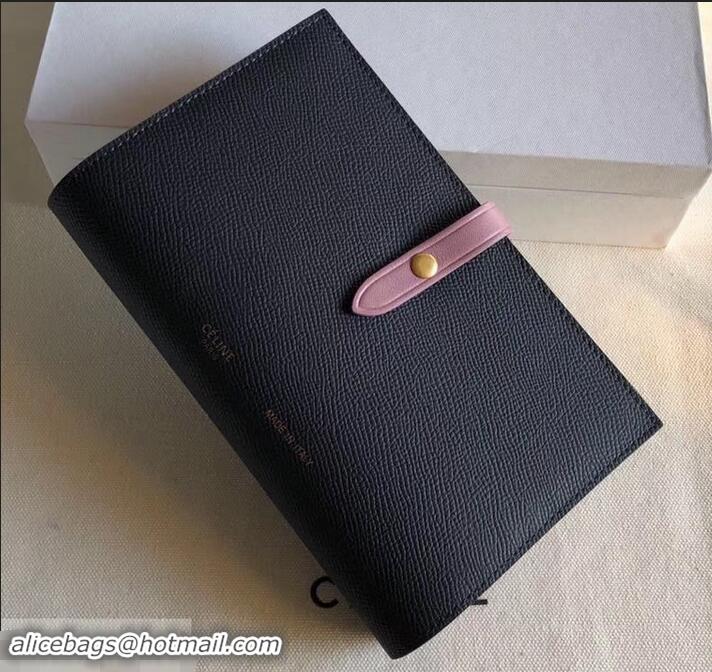 Best Price Celine Bicolour Large Strap Multifunction Wallet 608011 Black/Pink