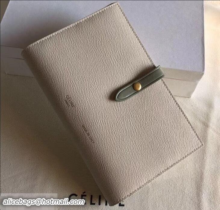 Top Quality Celine Bicolour Large Strap Multifunction Wallet 608011 Creamy/Army Green