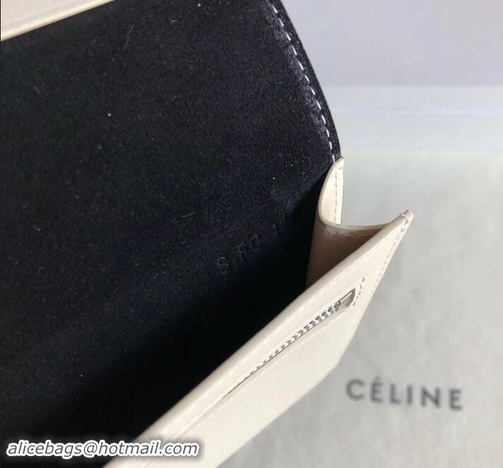 Fashion Celine Bicolour Large Strap Multifunction Wallet 608011 Black/White