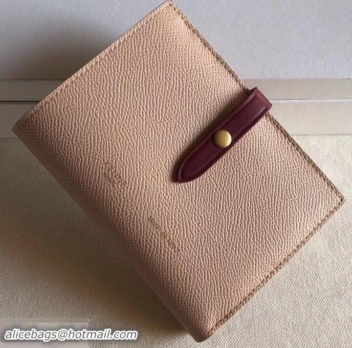 Promotional Celine Bicolour Medium Strap Multifunction Wallet 608012 Beige/Burgundy