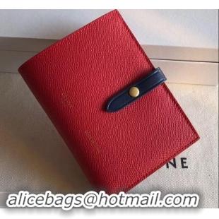 Most Popular Celine Bicolour Medium Strap Multifunction Wallet 608012 Red/Navy Blue