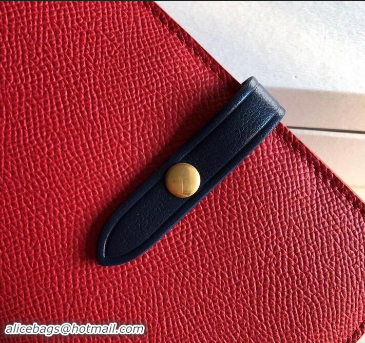 Most Popular Celine Bicolour Medium Strap Multifunction Wallet 608012 Red/Navy Blue