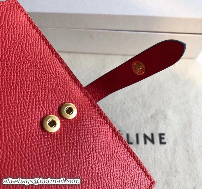 Most Popular Celine Bicolour Medium Strap Multifunction Wallet 608012 Red/Navy Blue