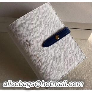 Custom Celine Bicolour Medium Strap Multifunction Wallet 608012 White/Blue