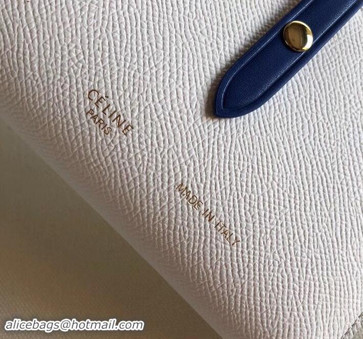 Custom Celine Bicolour Medium Strap Multifunction Wallet 608012 White/Blue