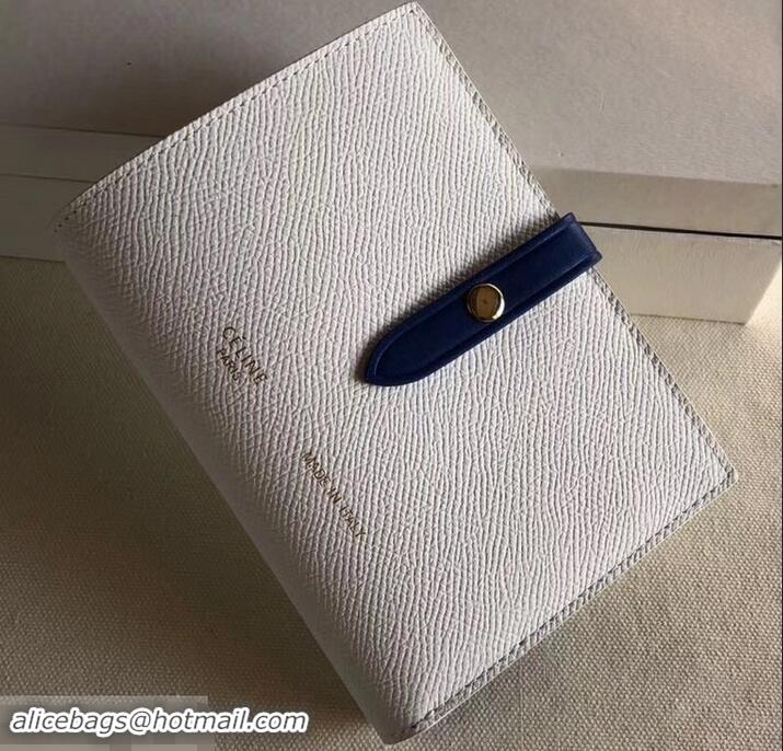 Custom Celine Bicolour Medium Strap Multifunction Wallet 608012 White/Blue