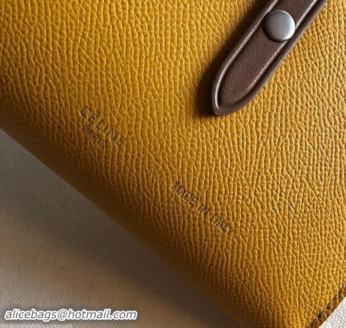 Fashionable Celine Bicolour Medium Strap Multifunction Wallet 608012 Yellow/Brown