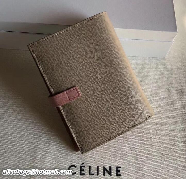 Reasonable Price Celine Bicolour Medium Strap Multifunction Wallet 608012 Camel/Pink